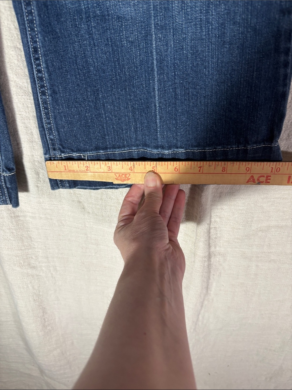 Vtg Candie's Y2K Wide-Leg Denim Capri Jeans 1 Multi Stitch Patch Pocket Coulotte - Picture 9 of 12